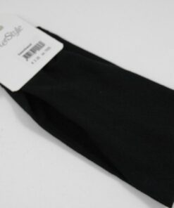 Haarband breed zwart 10 cm