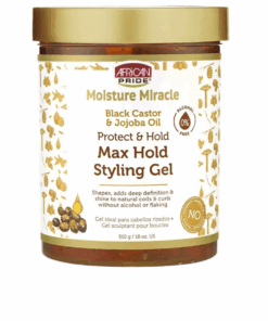 African Pride Moisture Miracle Max. Styling Gel Black Castor 18oz
