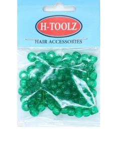 H-Toolz Transparent Green + Glitter Beads 12x100pcs
